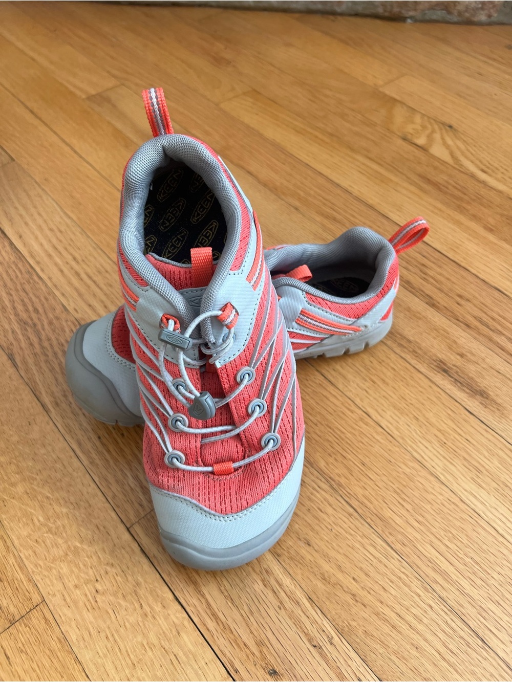 KEEN Kids Coral and Gray Slip-On Sneakers